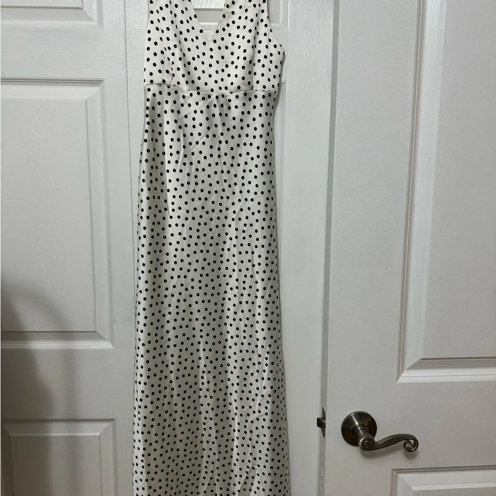 Zara Black and White Polka Dot Maxi Dress - Picture 2 of 5